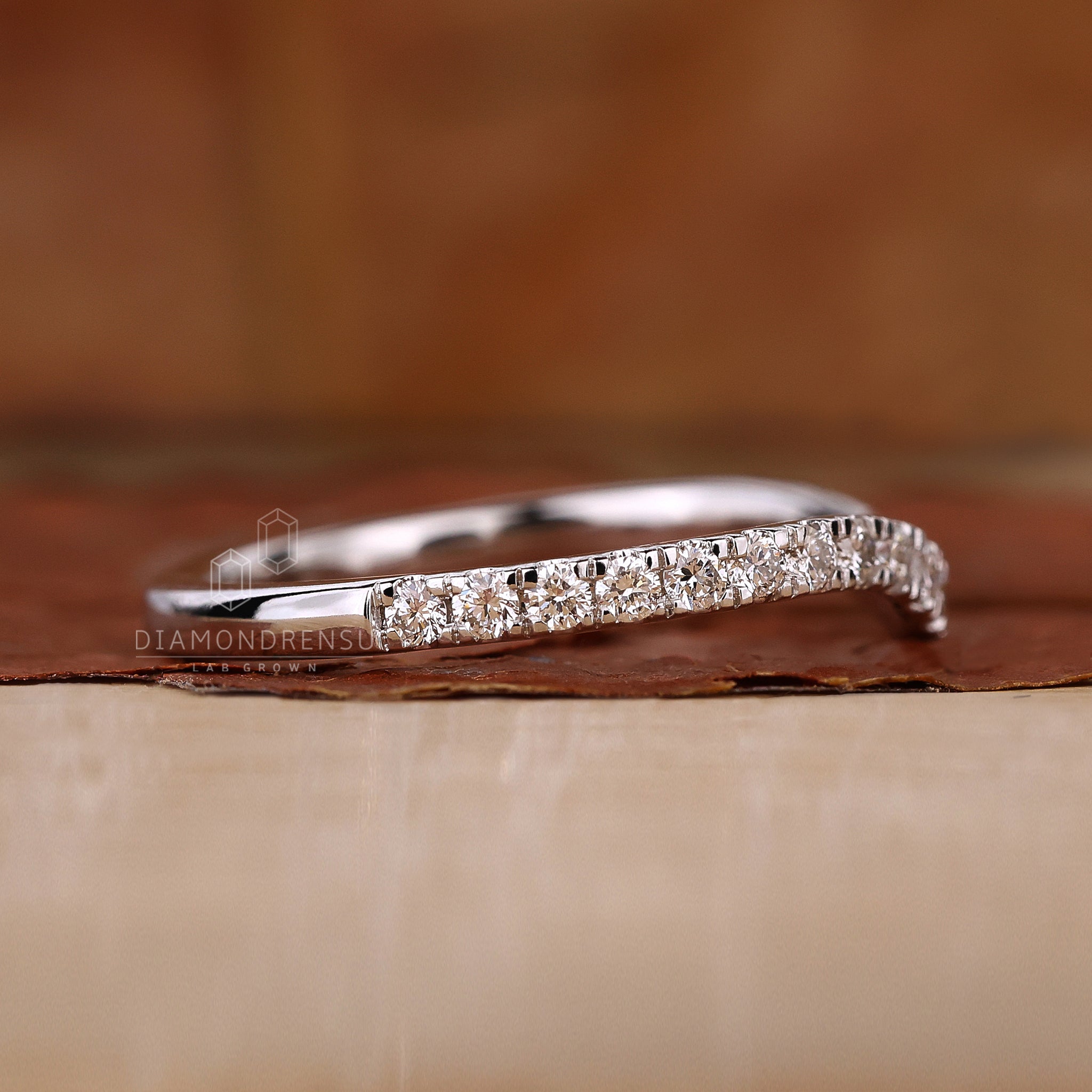 Round Diamond Wedding Band with timeless beauty and brilliance.
