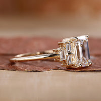 Emerald Cut Ring featuring IGI certified diamonds for quality.
