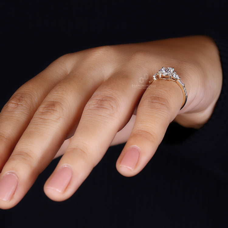 Pave Setting Ring with cushion cut center stone.
