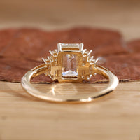 Baguette Diamond Ring with beautiful, handcrafted details.
