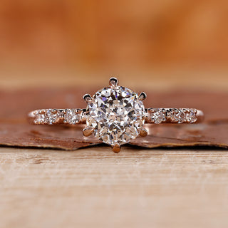 Hidden Halo Engagement Ring with a brilliant hidden halo diamond.