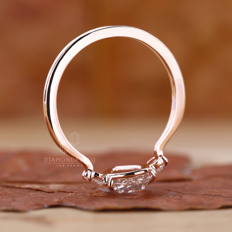 Rose Cut Pear Diamond Ring from Diamondrensu engagement ring collection.
