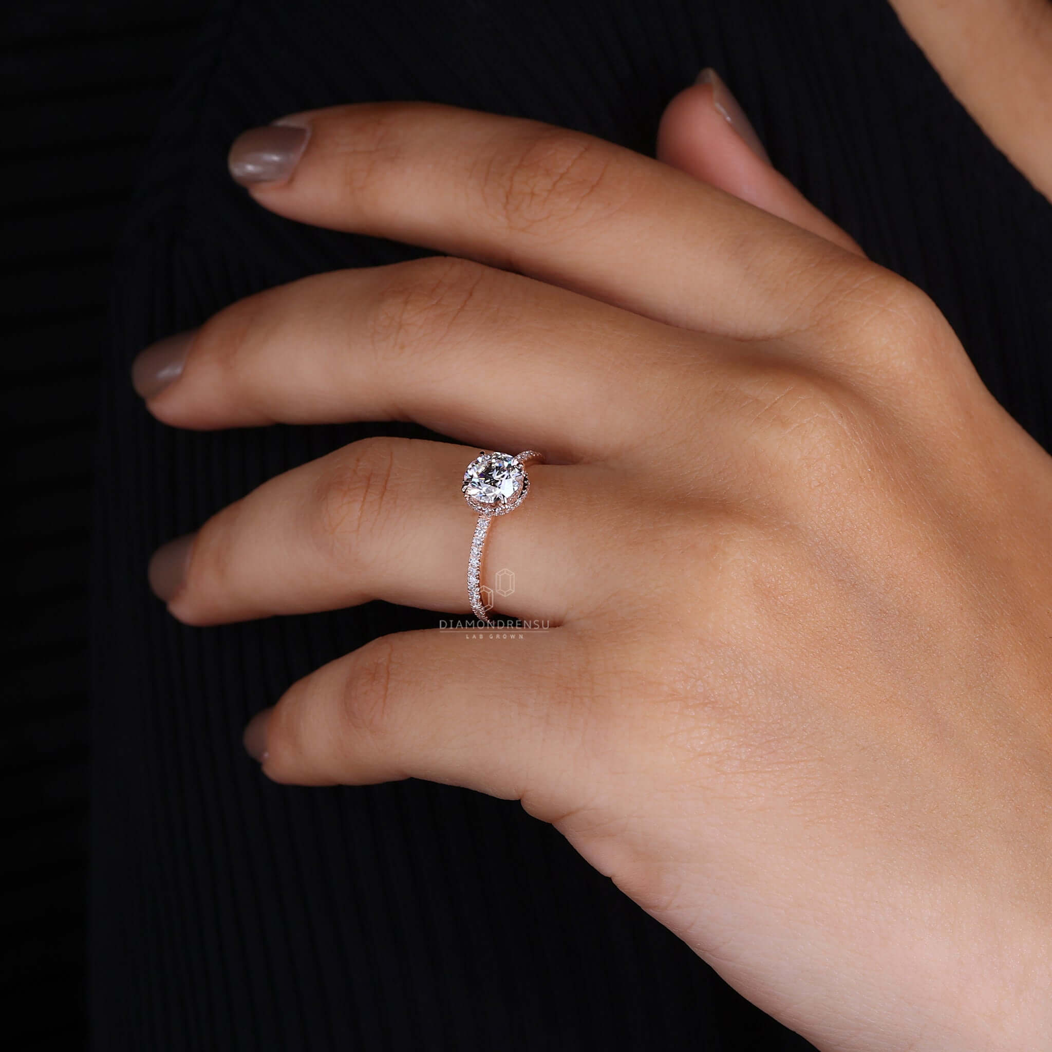 A rose gold Promise Ring displayed with grace and charm.