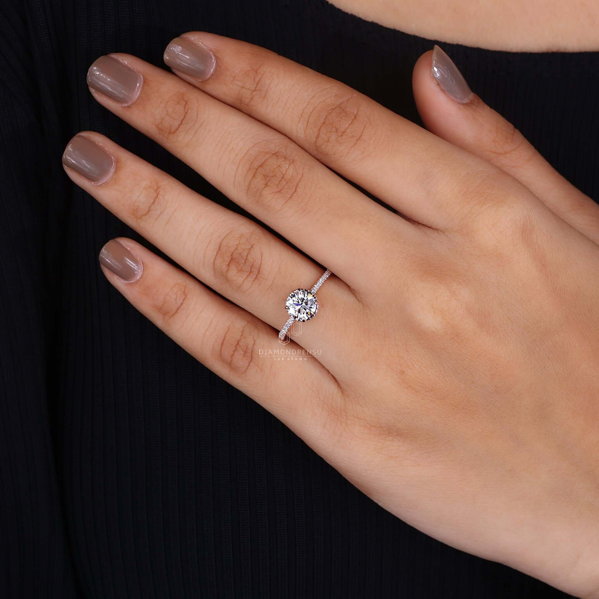 A Lab Grown Diamond Engagement Ring, a sustainable choice for a brighter future.