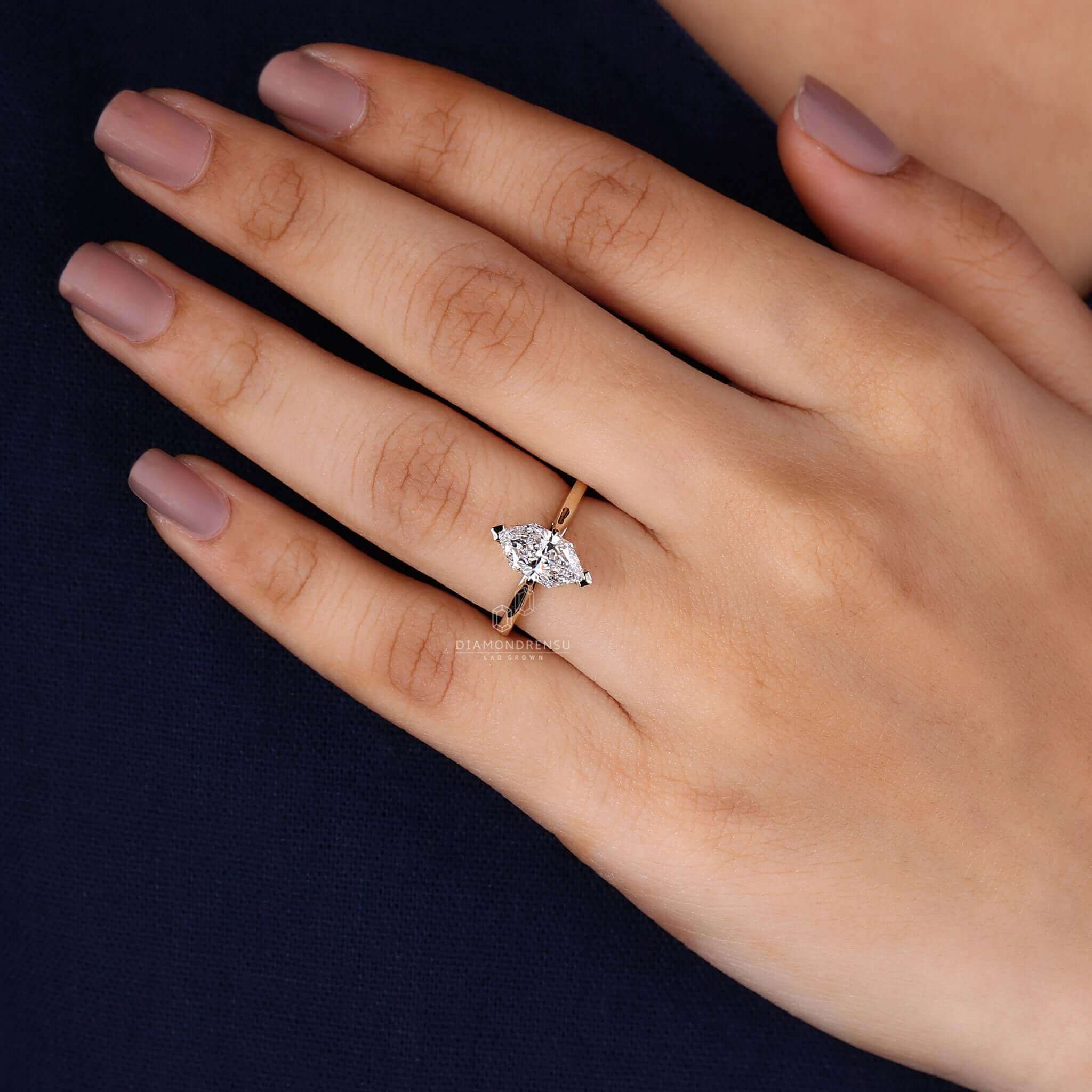 Dimond Rjng Dutch Marquise Cut Diamond Solitaire Engagement Ring
