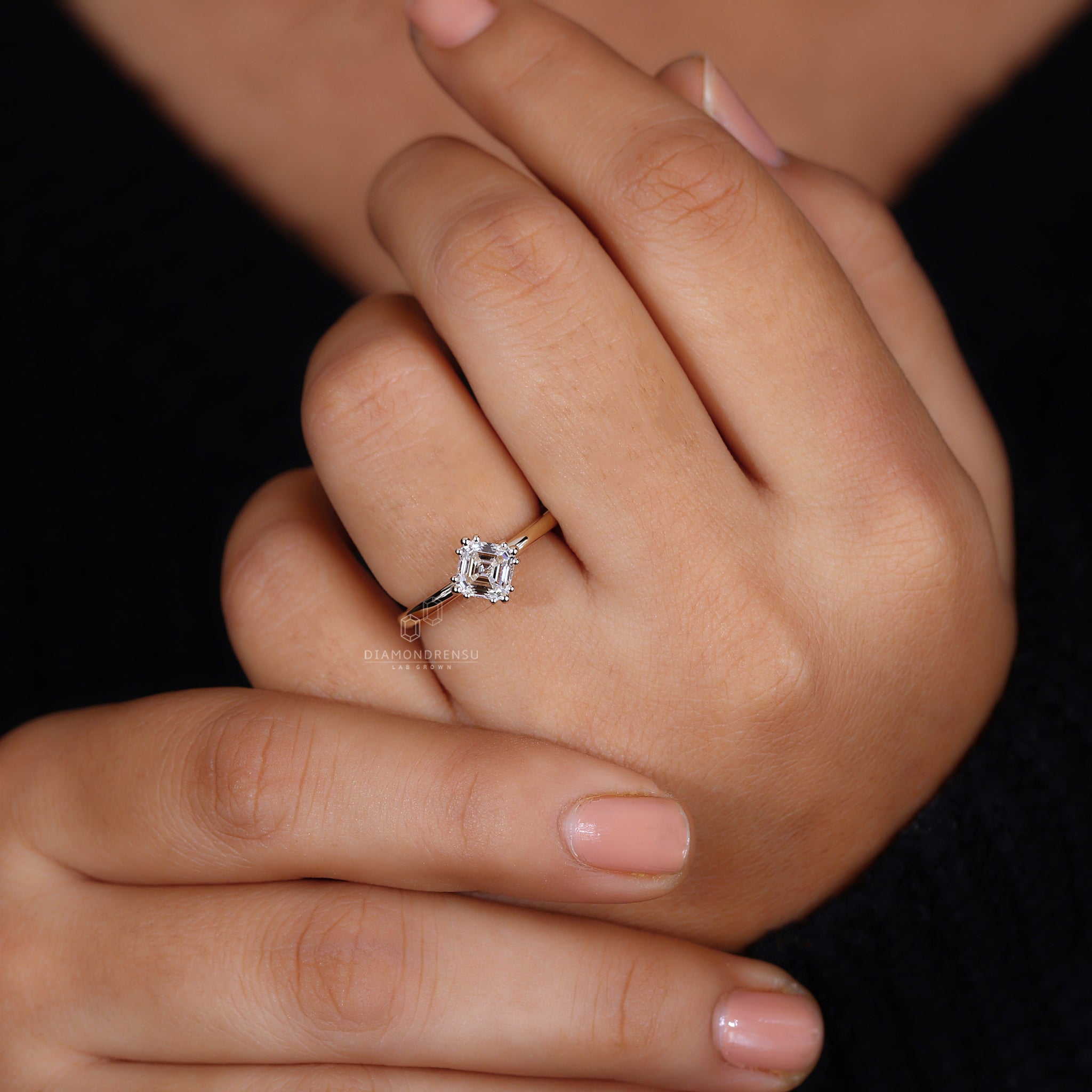 Beautiful solitaire engagement ring with sparkling brilliance.
