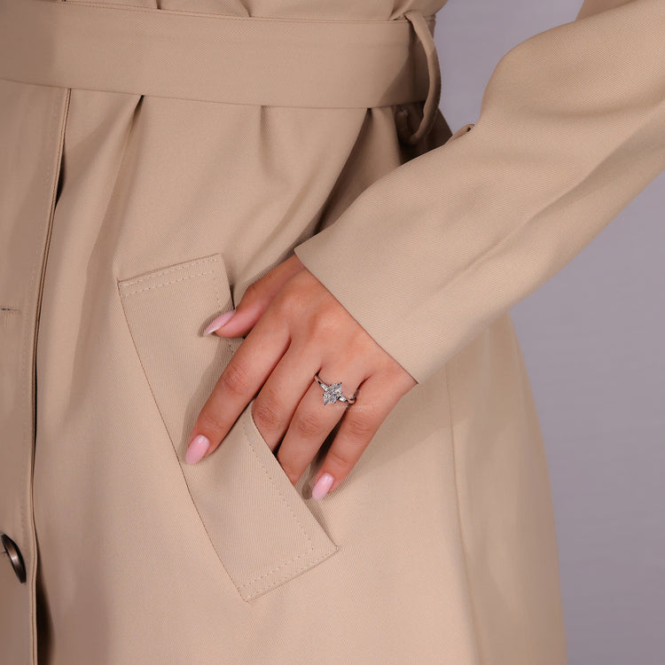 Beautiful three stone engagement ring symbolising love and unity.
