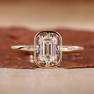 Emerald Cut Diamond Ring in a stunning solitaire setting.