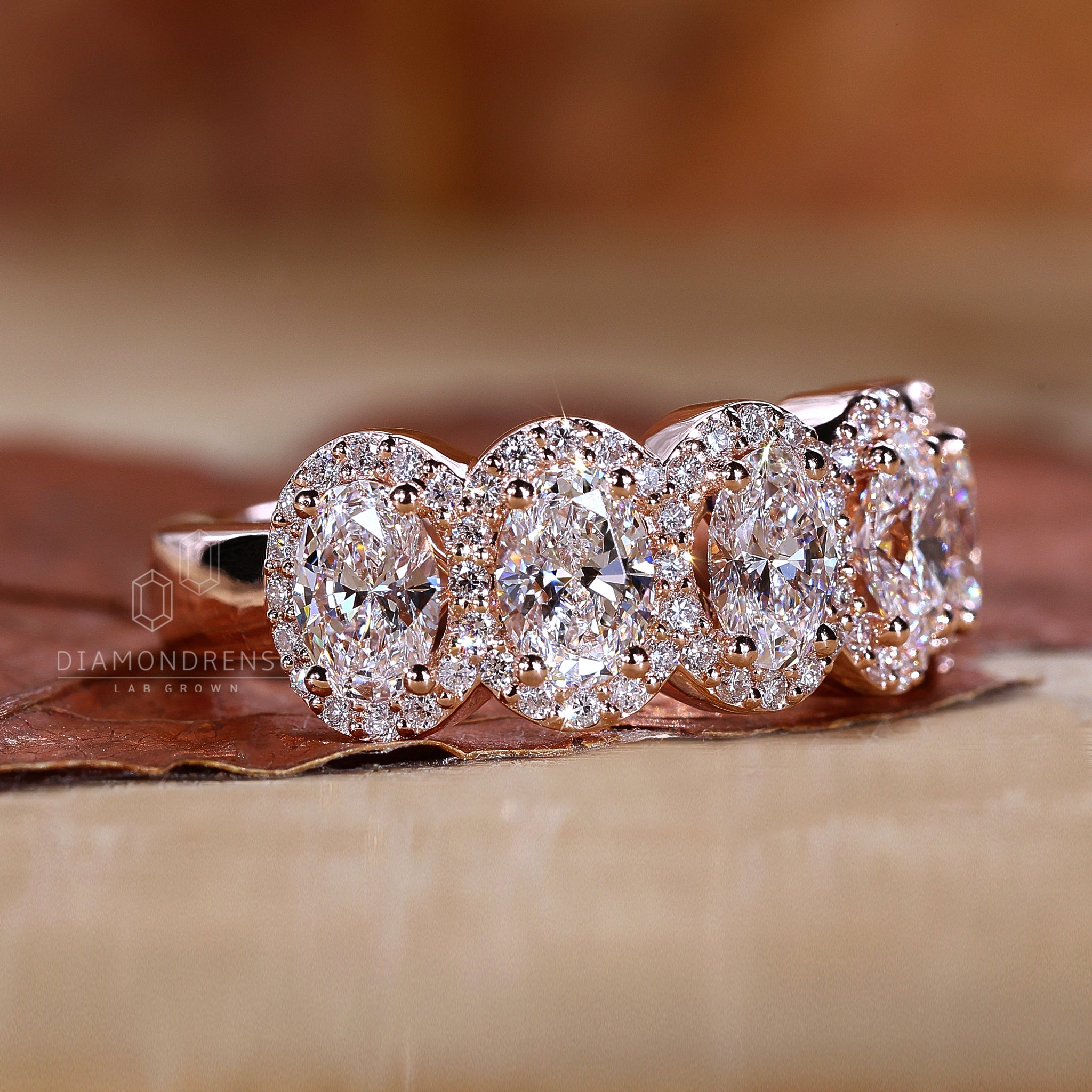 Round halo diamond ring with a captivating sparkle in a unique setting.
