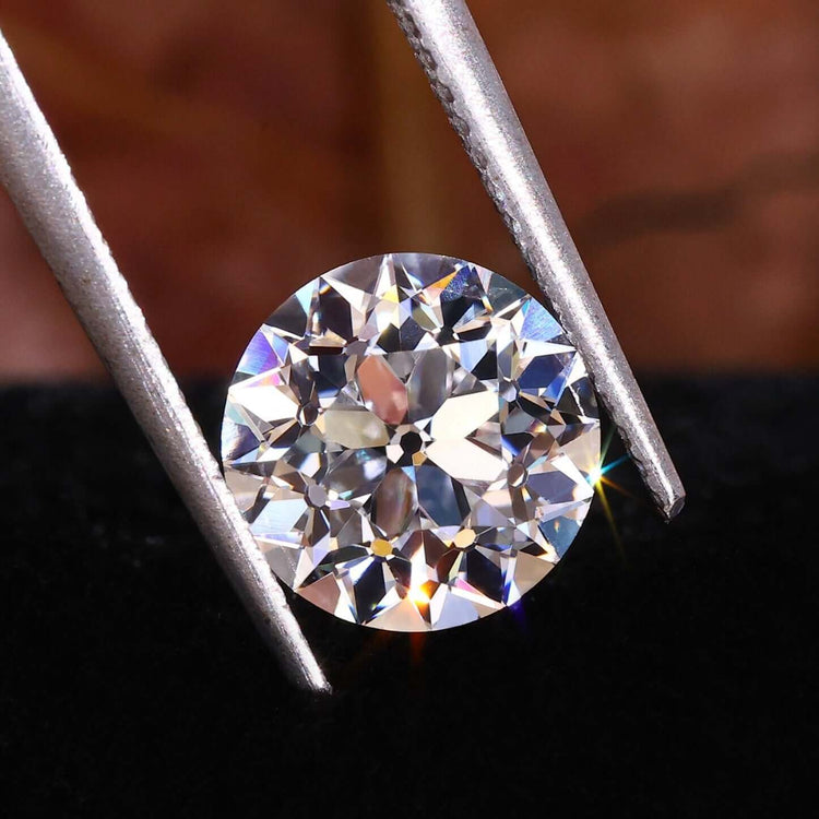 Old European cut round diamond crafted for fine custom jewelry.