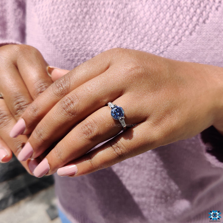 Timeless moissanite engagement ring design.