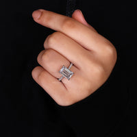 Emerald Cut Diamond Ring featuring a sleek, timeless design.