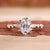 Oval shaped engagement ring with a timeless design.
