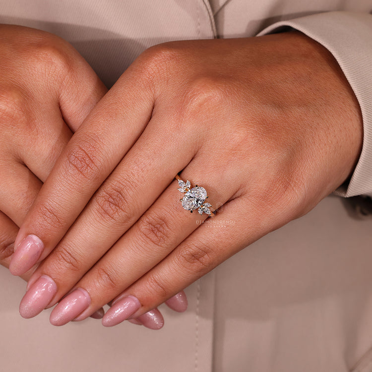 Claw Prong Setting Ring with an oval diamond for a classic look.
