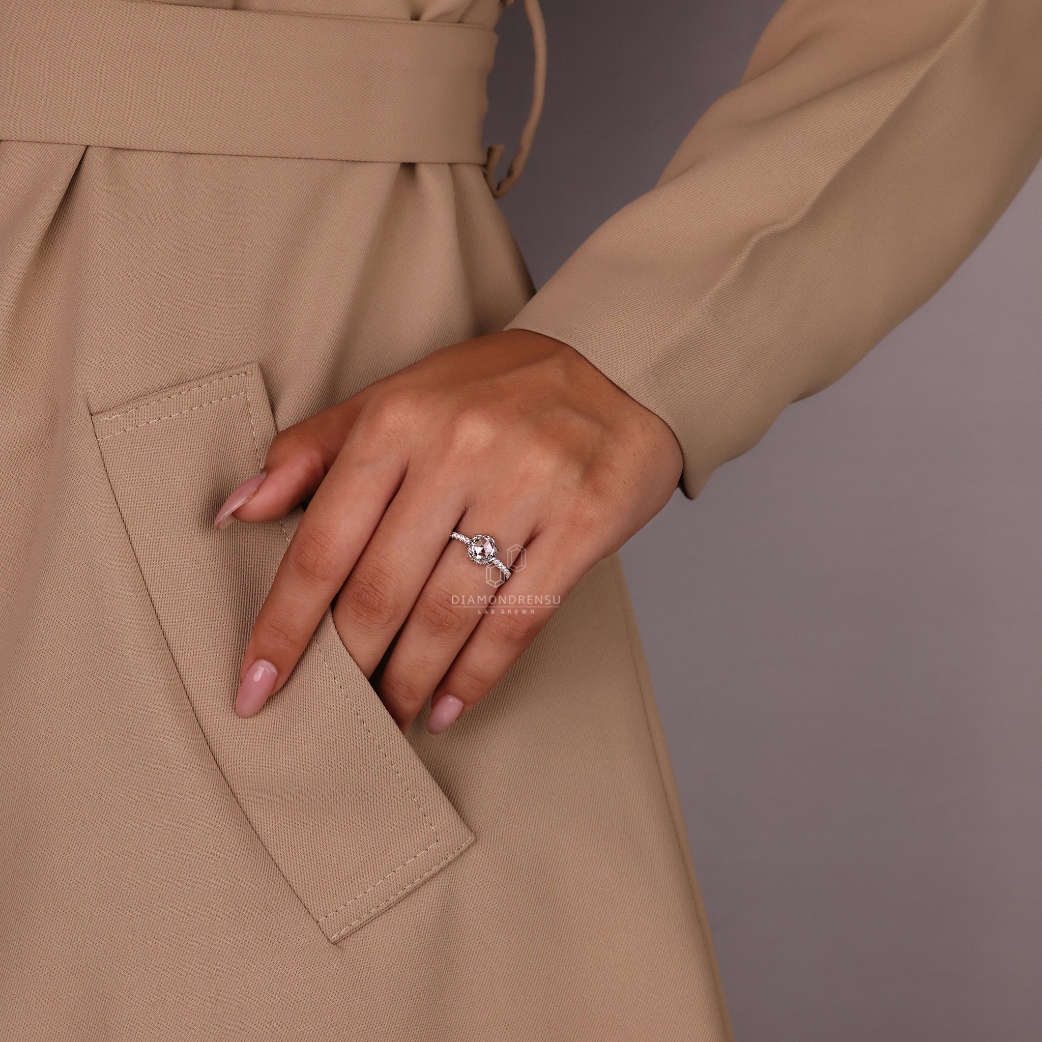 Lab grown diamond ring offering brilliance and sustainability.
