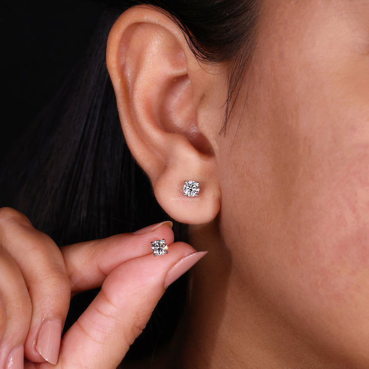 Exquisite round cut earrings crafted for luxurious style.
