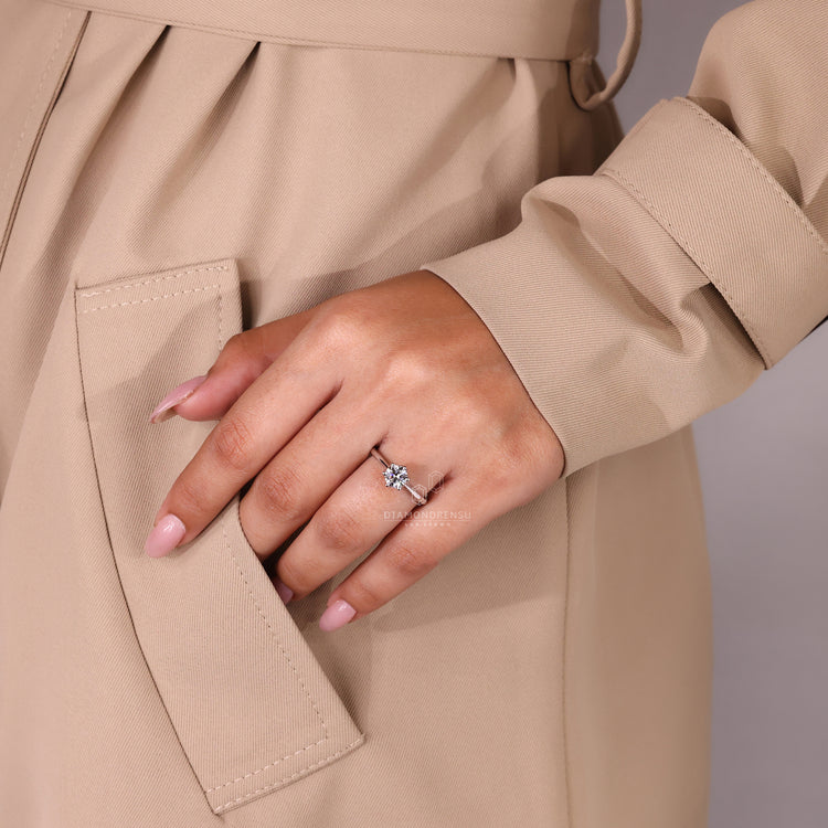 Lab grown diamond ring with ethical brilliance.
