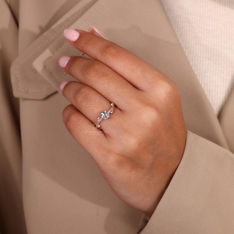 Custom engagement ring designed for a unique and personalized love story.
