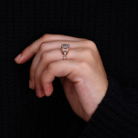 Hexagon Diamond Ring with brilliant cut and exquisite detailing.