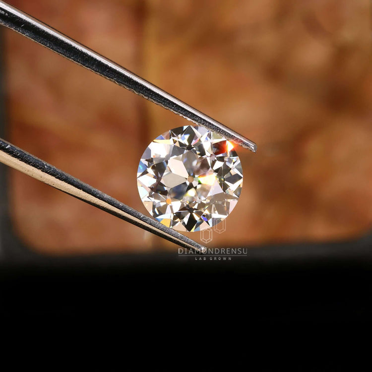 2.28 carat round Old European cut diamond fits perfectly in solitaire rings.