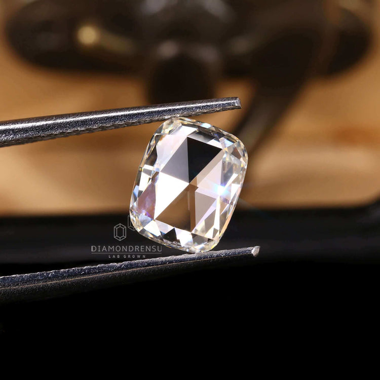 Antique cut loose diamond with an elegant elongated rose cut cushion style.
