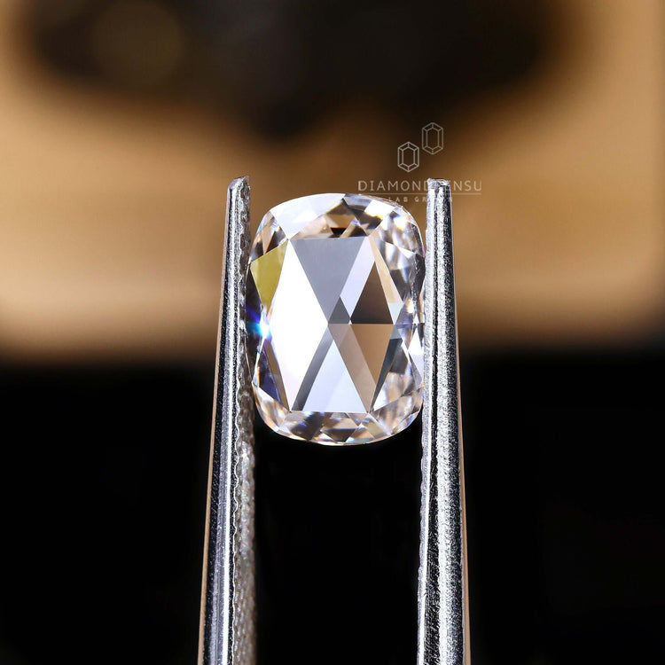 IGI certified loose diamond featuring an antique elongated cushion rose cut.
