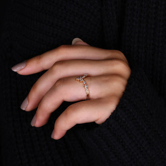 Lab Grown Diamond in a handmade band for eco-conscious couples.
