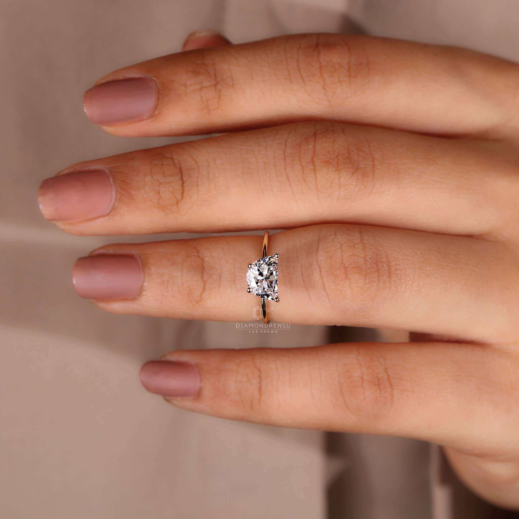 lab craeted diamond engagement ring