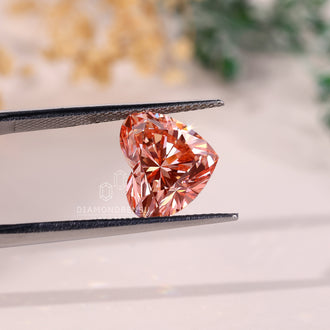 Lab grown diamonds loose stones include this bright pink heart diamond.

