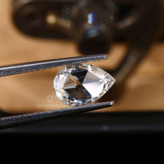Loose diamond made in rose cut pear diamond and sold individually.
