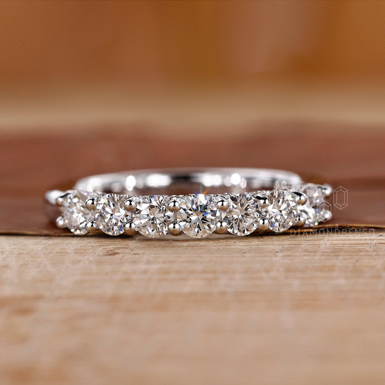 Half Eternity Wedding Band featuring elegant diamond design.
