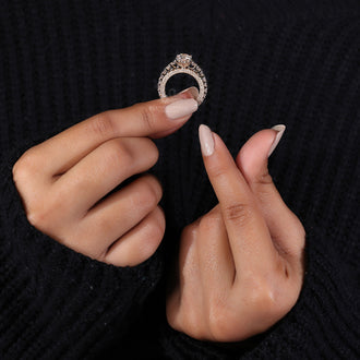 Hidden Accent Engagement Ring with stunning detail.
