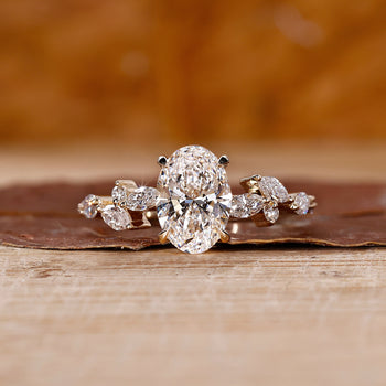 Oval diamond engagement ring with a timeless and elegant design.