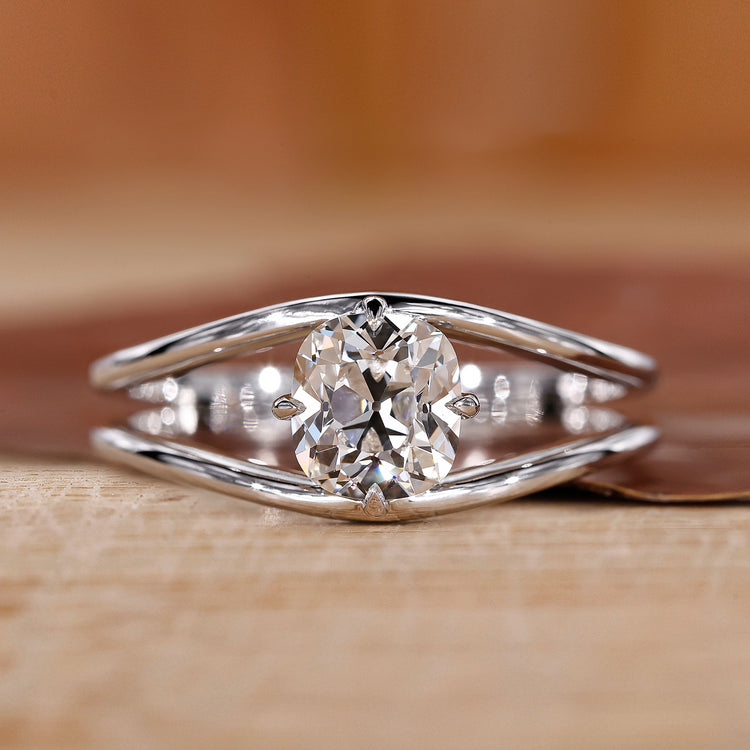 Split Shank Engagement Ring featuring a stunning prong setting.
