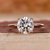 Round Diamond Solitaire Engagement Ring - Yellow Gold