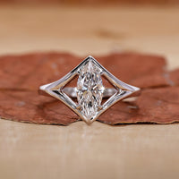 Marquise Solitaire Engagement Ring with stunning claw prongs.