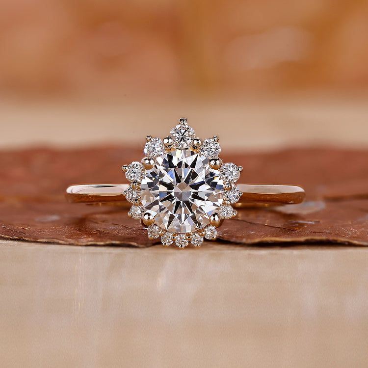 Halo Diamond Engagement Ring with a stunning design.