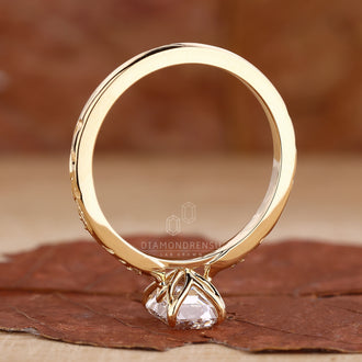 Trillion Engagement Ring featuring captivating side stones.
