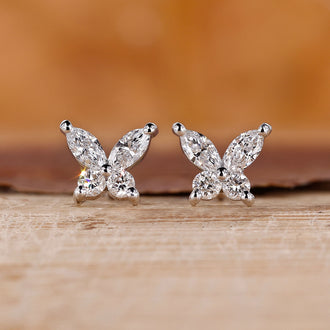 Butterfly stud earrings with a delicate and elegant design.
