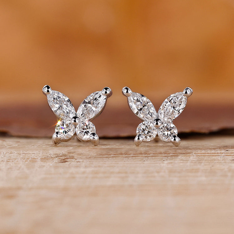 Butterfly stud earrings with a delicate and elegant design.
