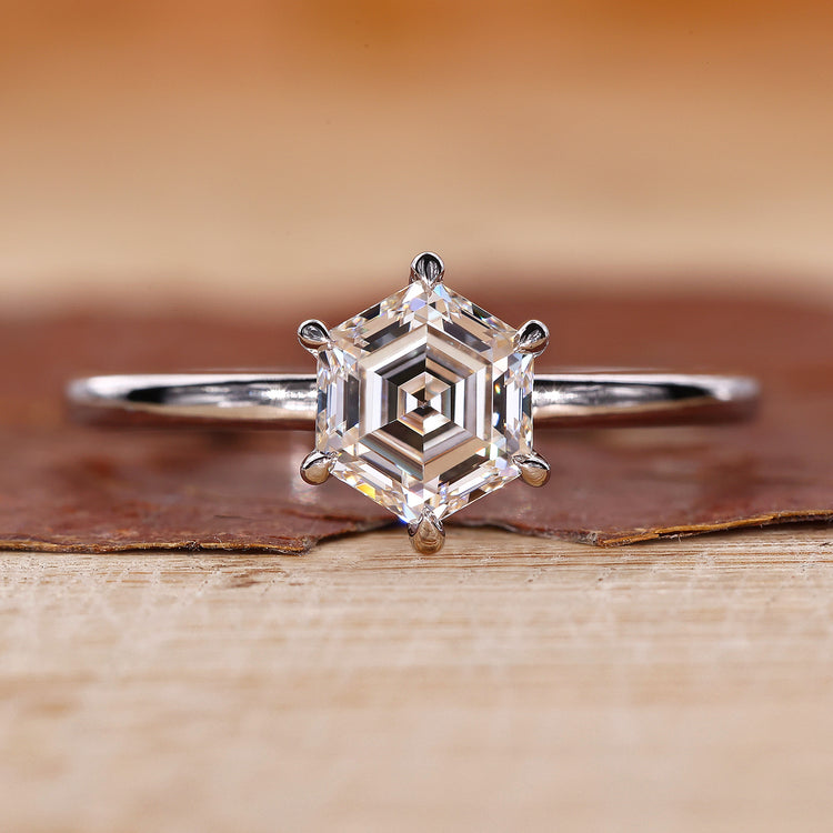 Hexagon Step Cut Diamond Handmade Jewelry
