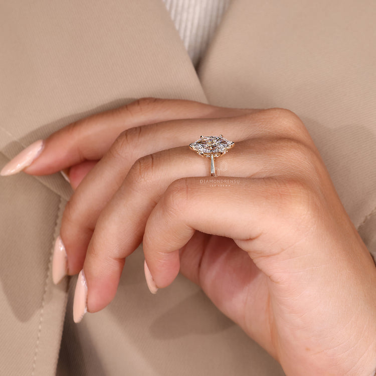 Buy lab grown ring with hidden halo diamond ring.
