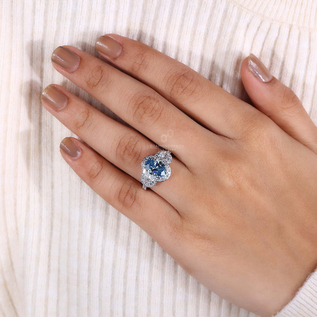 Deep blue diamond ring Clearance