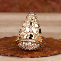 Signet Ring for Him, Round Lab Grown Diamond Men's Ring