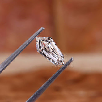 Lab grown diamond loose stone crafted in 0.67 carat shield shape.

