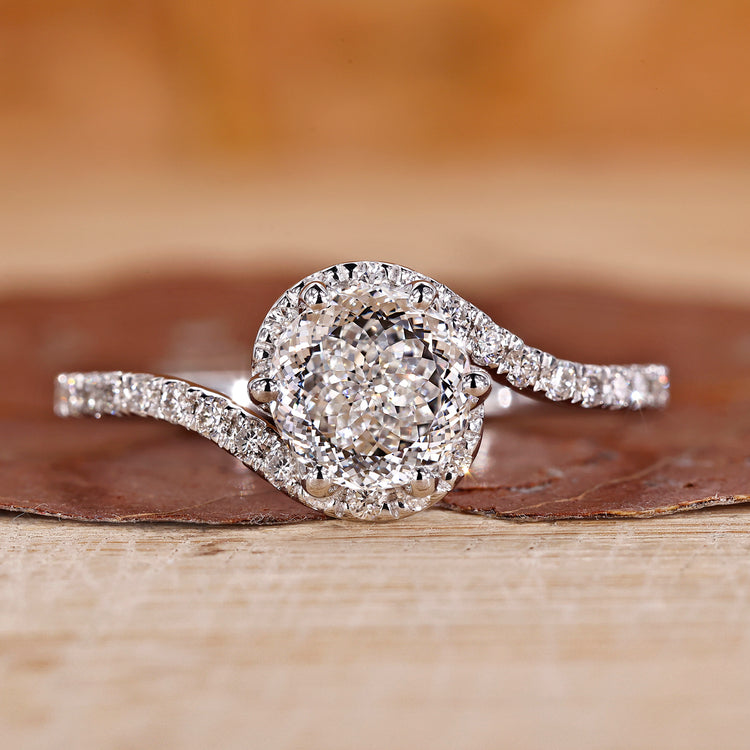 Portuguese cut diamond ring featuring intricate detailing and sparkle.
