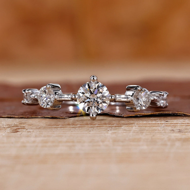 5 Stone Diamond Ring with a classic prong setting design.