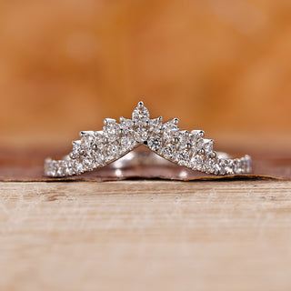 Tiara wedding band with round lab-grown diamonds
