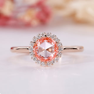 Pink Diamond Engagement Ring with a stunning rose cut diamond.