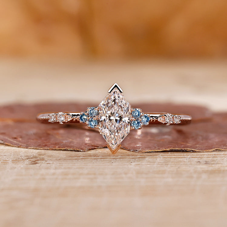 Dutch Marquise Ring featuring a stunning marquise diamond in a V prong set for a timeless look.
